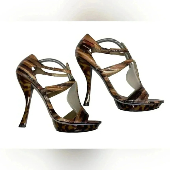 Christian Siriano Gold Collection Open  Toe Stilleto Earth Tones Size 9.5 - Picture 2 of 14